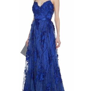 Catherine Deane cobalt blue sequin evening gown.